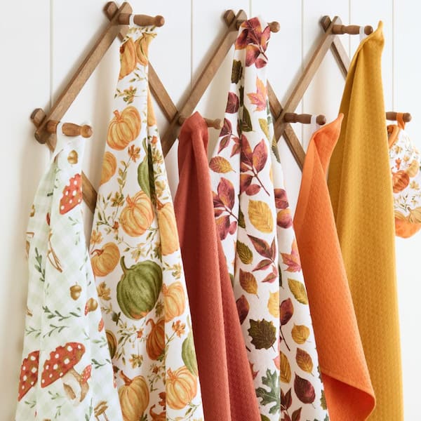 MARTHA STEWART Autumn Harvest Mushroom Plaid Orange Cotton MARTHA STEWART Autumn Harvest Mushroom Plaid Orange Cotton