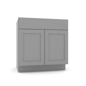 Avondale 33 in. W x 24 in. D x 34.5 in. H Ready to Assemble Plywood Shaker Sink Base Kitchen Cabinet in Dove Gray