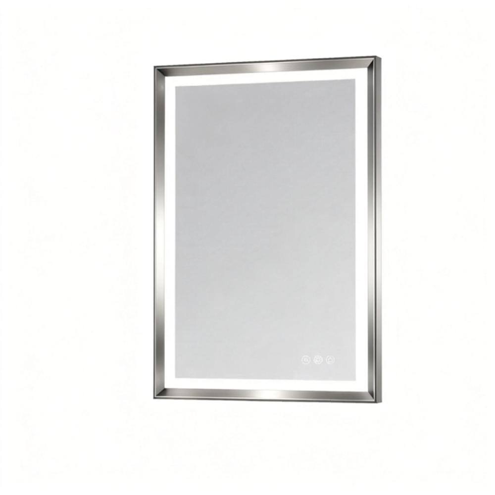 Brushed Nickel 24 in. W x 36 in. H Rectangular Aluminum Framed LED Lighted Bathroom Vanity Mirror with Anti-Fog price history on PriceWatchPro