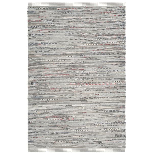 SAFAVIEH Rag Rug Gray 5 ft. x 8 ft. Gradient Striped Area Rug