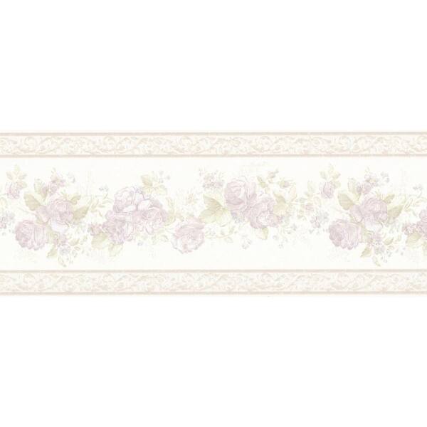 Mirage Tiff Lavender Satin Floral Wallpaper Border