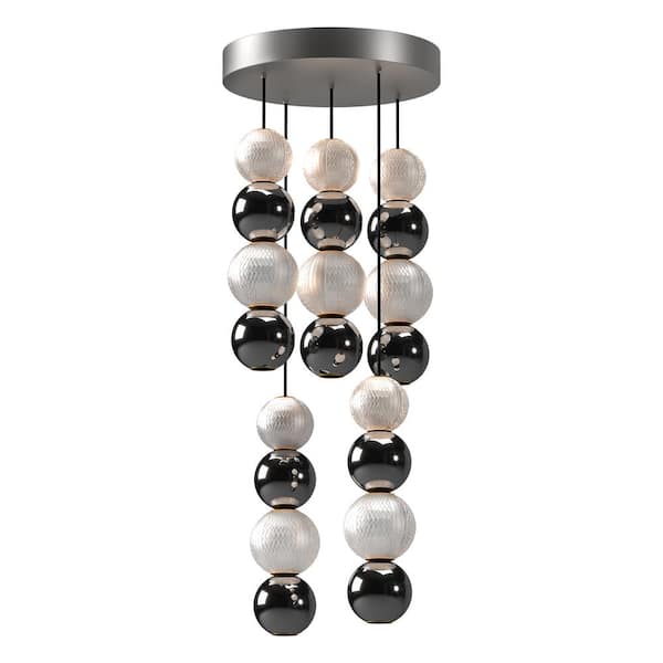 Onyx 5 Head 1 Light 45-Watt Polished Nickel Integrated LED Pendant Light