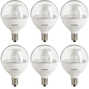 60-Watt Equivalent G16.5 Clear Dimmable Candelabra E12 Base LED Light Bulb 4000K (6-Pack)