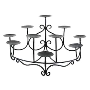 Tiered Spandrels Hearth Fireplace Candelabra, 27 in. Long, Graphite Finish