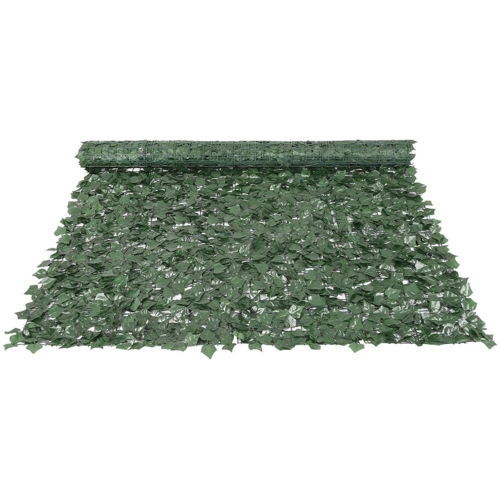 VEVOR Artificial Green Wall 96 in. x 72 in. Plastic Ivy Privacy Garden Fence Screen Greenery Faux Hedges Vine Leaf