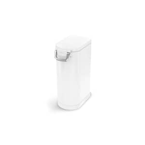 X-Large Pet Food Storage Can with Scoop in White Steel
