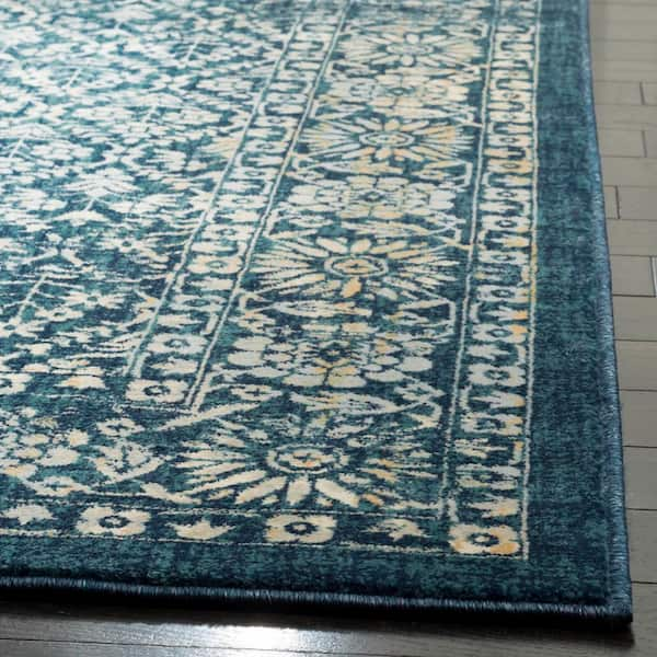 Safavieh Evoke Navy Gold 2 Ft X 8 Ft Runner Rug Evk511a 28 The Home Depot