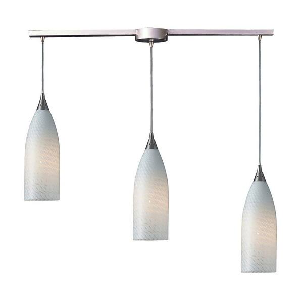 Titan Lighting Cilindro 3-Light Satin Nickel Ceiling Mount Pendant