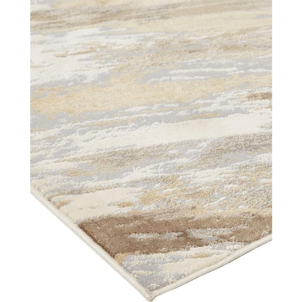 Brown and Ivory Abstract 12 ft. x 15 ft. Area Rug