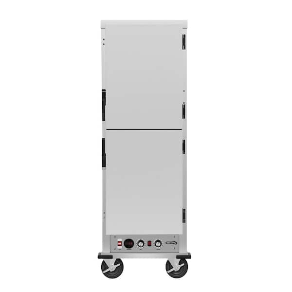 33.4 in. Commercial Solid Dutch Doors Insulated Heated Holding/Proofing Cabinet with Wire Racks in Silver Buffet Server