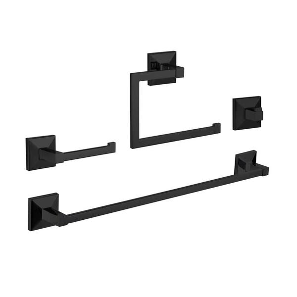 Dyconn Moreno Series 4Piece Bath Hardware Set in Black BM4SETBLK