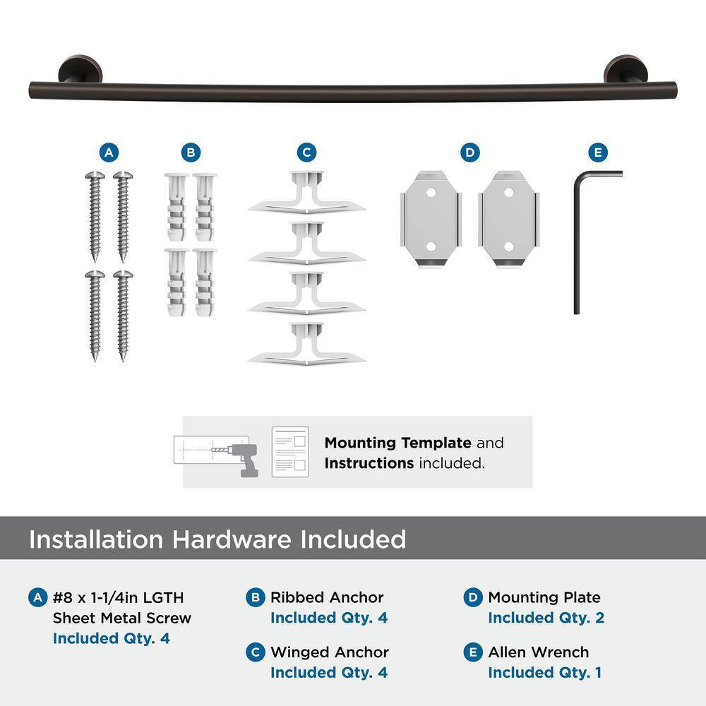 Arrondi 24-Inch Oil-Rubbed Bronze Wall Mounted Towel Bar