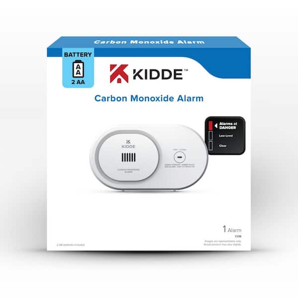 AA Battery-Powered Carbon Monoxide Detector with LED Status Indicators, COB