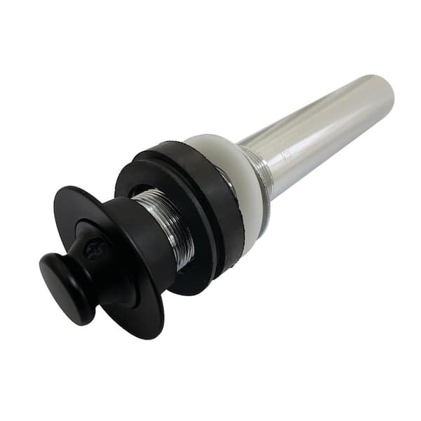 Kingston Brass Brass Lift and Turn Bathroom Sink Drain without Overflow in Matte Black