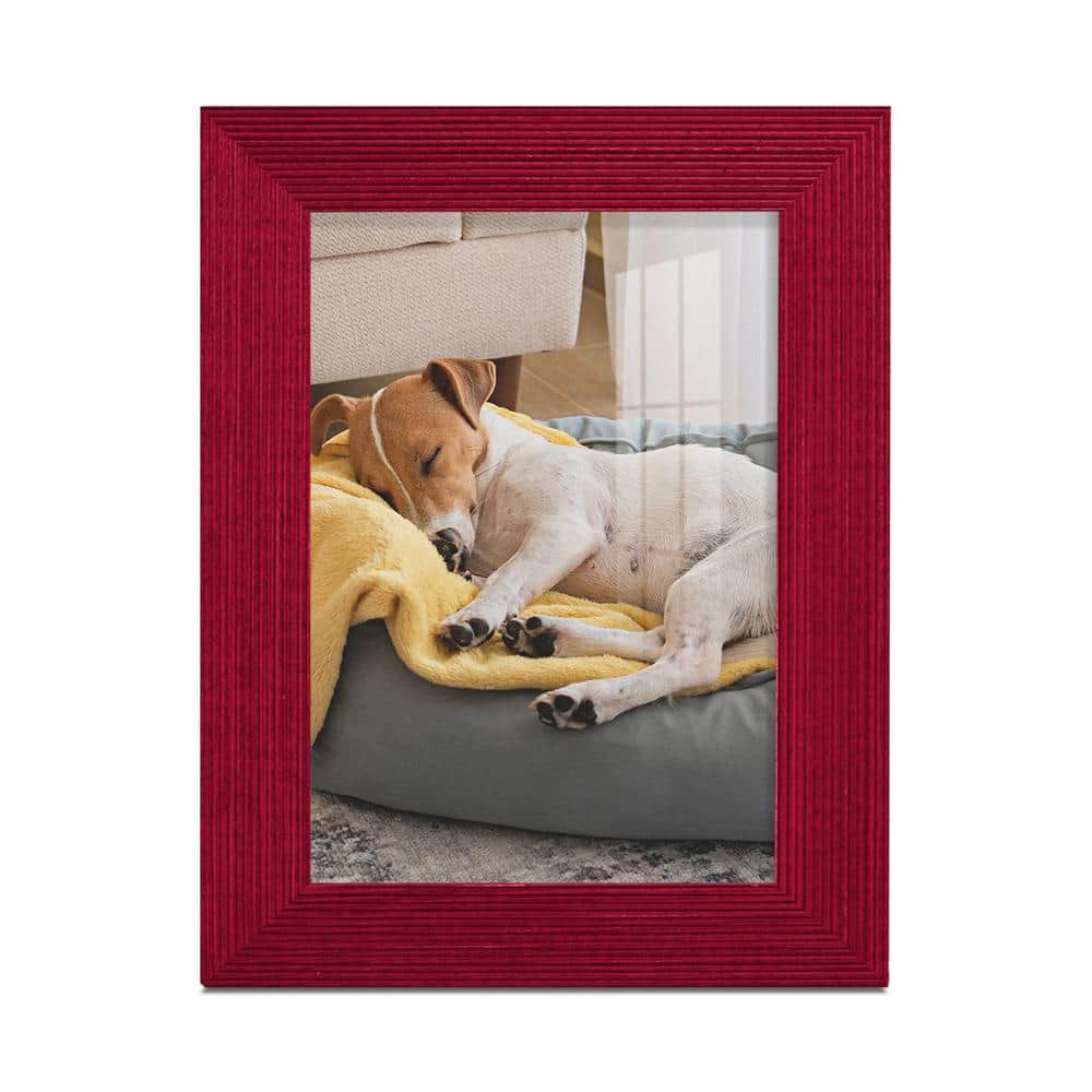 Wexford Home Grooved 3.5 in. x 5 in. Red Picture Frame WF107A The