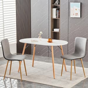 Dining Chairs Set Kitchen Chairs with PU Upholstered Seat Back Kitchen Room Side Chair with Metal Legs Seats 2 Gray