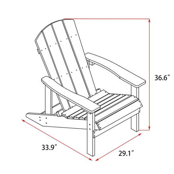 Light Blue Plastic Outdoor Adirondack Chair