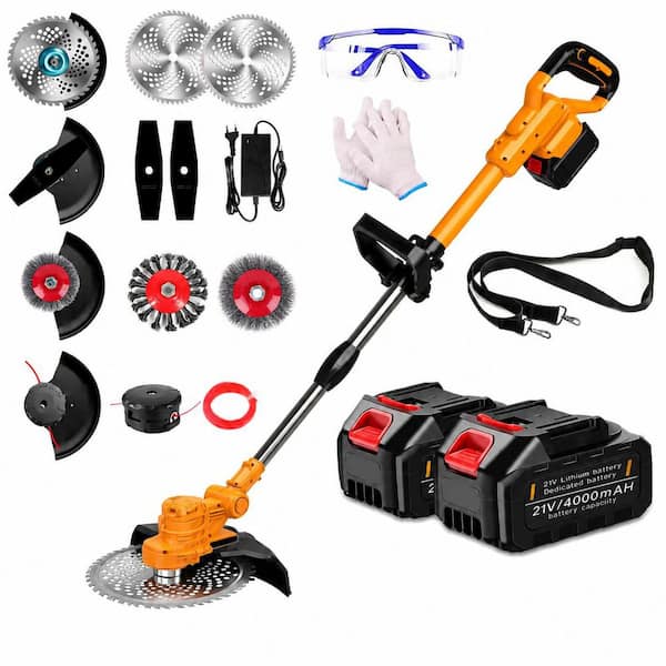 9 in. Grass Shears Electric Weed Wacker Cordless 4 in 1 Brush Cutter Grass Trimmer String Trimmer Lawn Mower