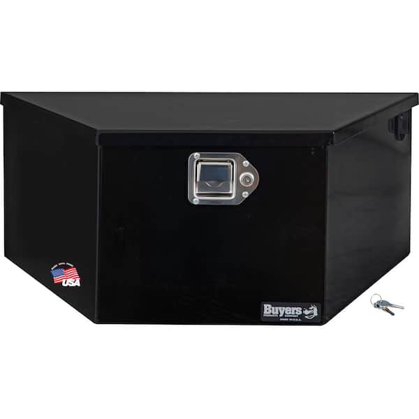 31 in. W. Gloss Black Powder Coated Steel Trailer Tongue Box, Truck Toolbox