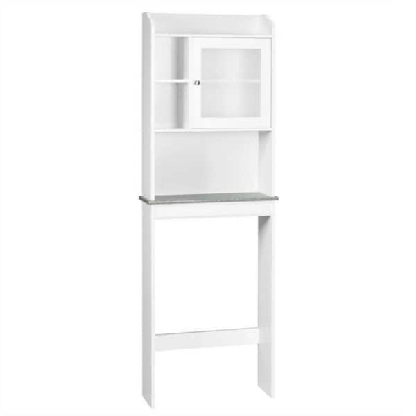 Bunpeony 23.5 in. W x 68.5 in. H x 7.5 in. D Bathroom White Over-the-Toilet Storage