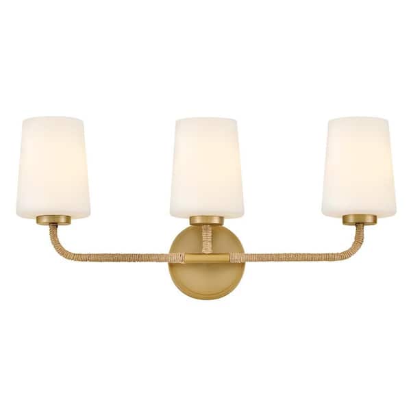 Kline 23.75 in. 3 Light Lacquered Brass Vanity Light
