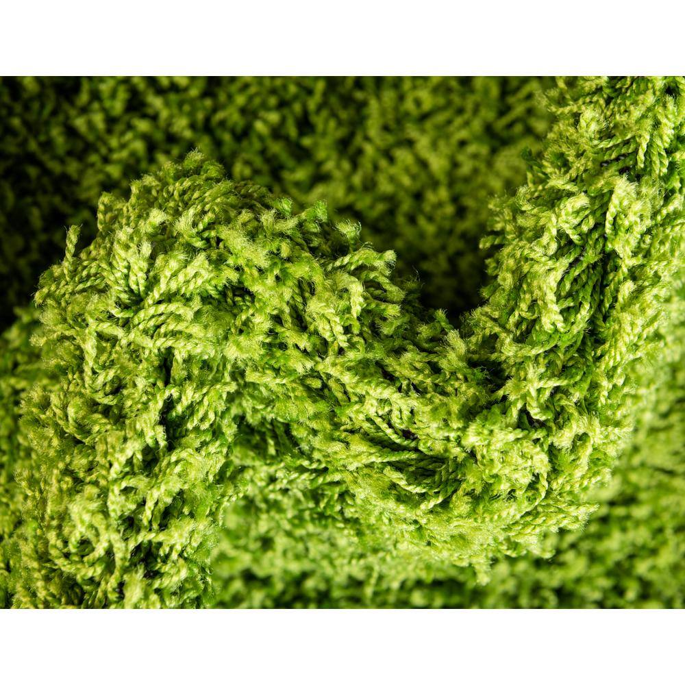 Grass Green Rectangular Shag 4' x 6' Area Rug