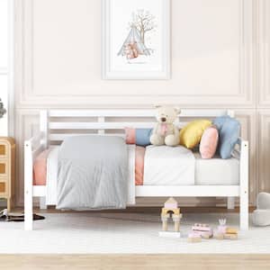 White Wooden Full Size Daybed, Multi-Functional Sofa Bed Frame for Bedroom, Living Room, No Spring Box Needed