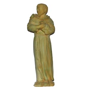 Cast Stone St. Francis Garden Statue Weathered Bronze