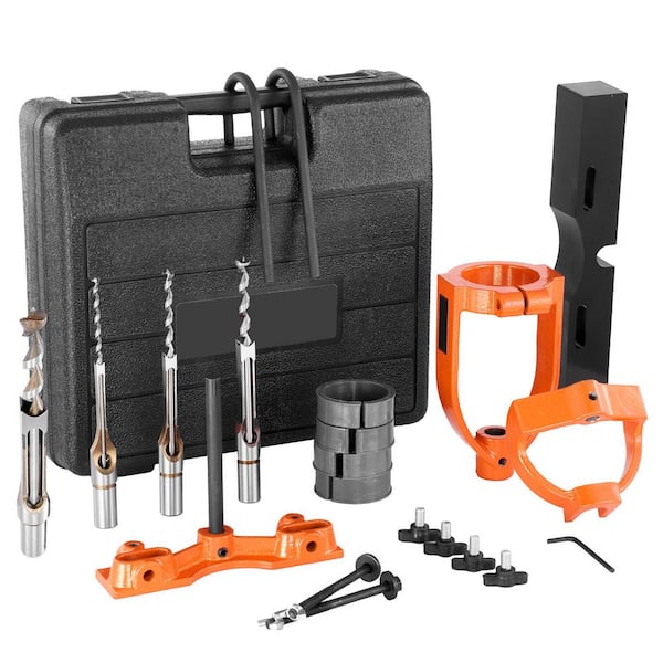 SKYSHALO Mortising Attachment for Drill Press, 4 Model Drills Square Hole Chisel Set, Bench Drill Locator Set Mortise