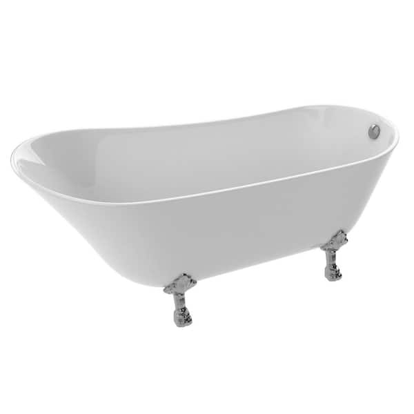 ANZZI Legion Series 5.5 ft. Acrylic Clawfoot Non-Whirlpool Bathtub in White