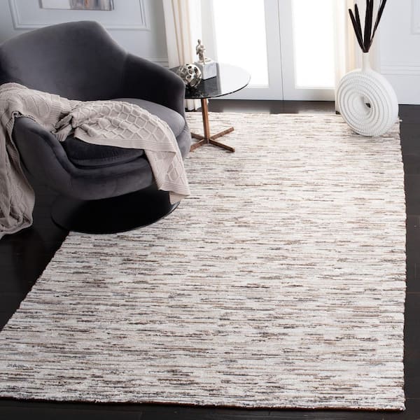 Elements 6 ft. x 9 ft. Brown/Light Gray Striped Marle Area Rug