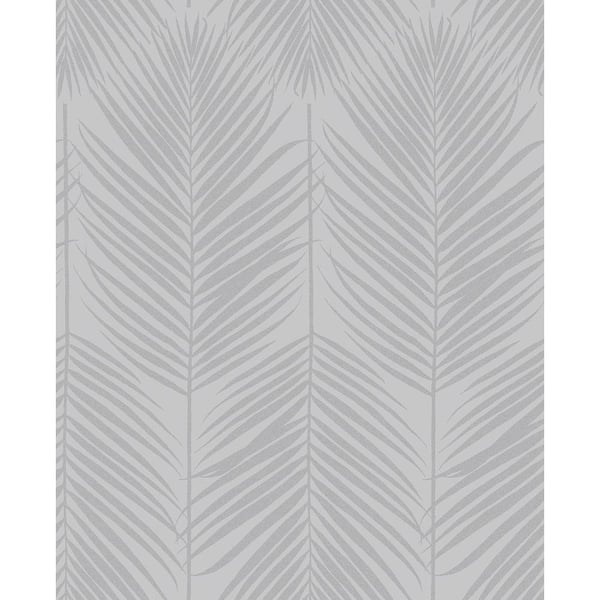 Seabrook Designs Nickel Glass Beaded Persei Palm Paper Unpasted Nonwoven Wallpaper Roll 57.5 sq. ft.
