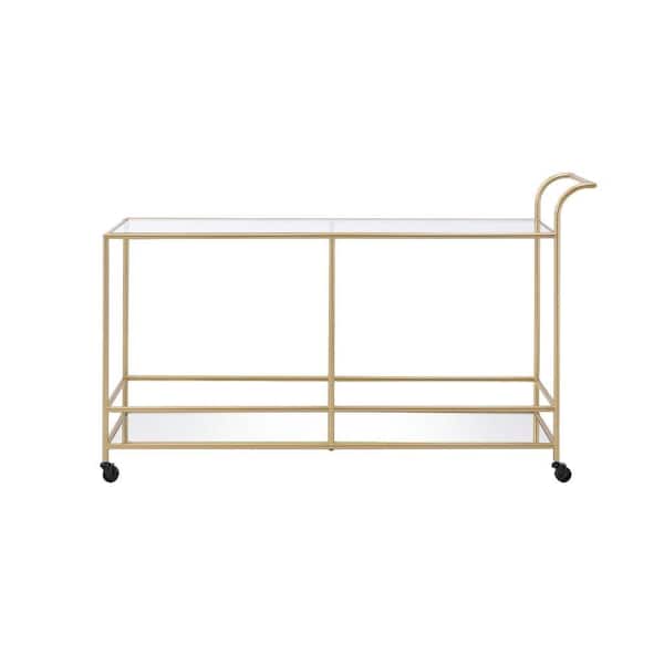 Acme Furniture Kenda Gold and Glass and Mirrored Serving Cart