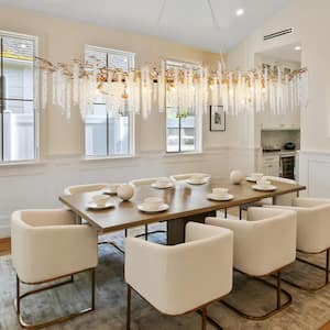 20-Light Gold Chandelier, Luxury Flush Mount Chandelier with K9 Crystal, for Dining Room, Living Room, Kitchen and Foyer