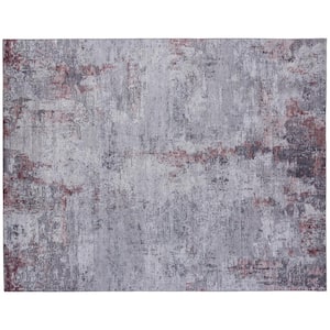 Omnia Purple 5 ft. x 7 ft. Abstract Area Rug