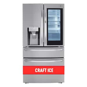 23 cu. ft. Smart French Door Refrigerator InstaView, Door-In-Door & Craft Ice, PrintProof Stainless Steel, Counter Depth