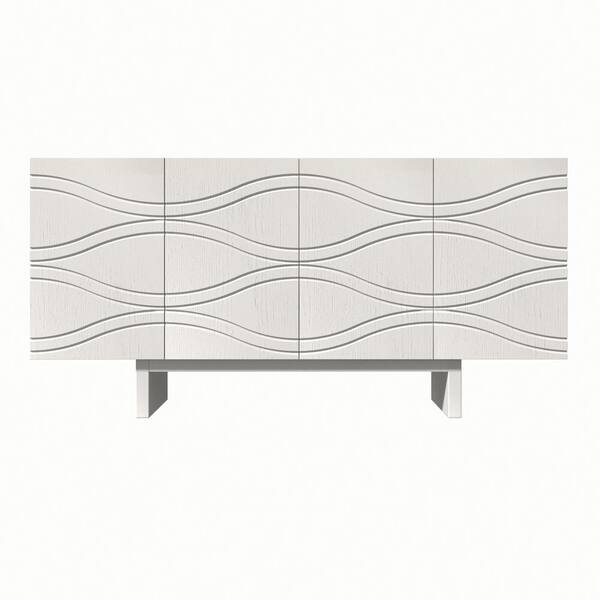 Boyel Living White 4-Door Accent Storage Cabinet For Living Room, Foyer and Kitchen-Dining Room