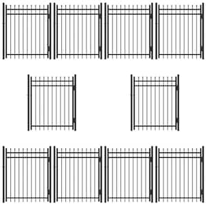 4 ft. x 5 ft. Pointed Pinnacle Anti-Rust Metal Fence Gate, Decorative Garden Gate (Pack of 10)