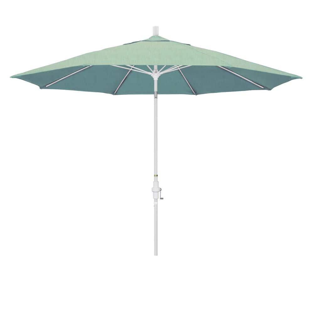 11 ft. Matted White Aluminum Market Patio Umbrella Fiberglass Ribs Collar Tilt Crank Lift in Spa Sunbrella price history on PriceWatchPro