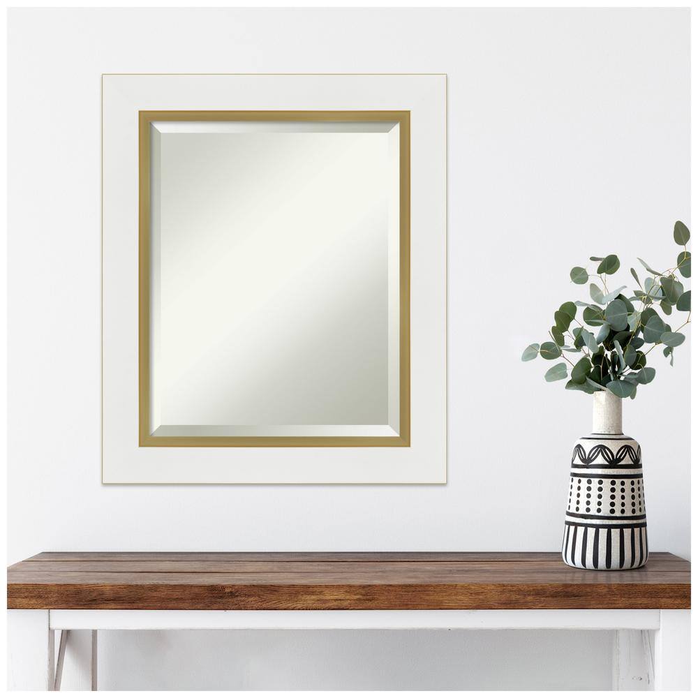 Eva White and Gold Rectangular Wall Mirror