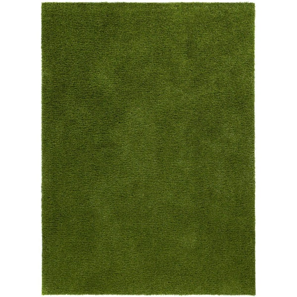 Well Woven Arcadia 6 ft. 7 in. x 9 ft. 3 in. Turf Green Artificial Grass Rug