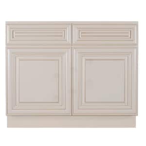 Princeton Assembled 36 in. x 34.5 in. x 24 in. Sink Base Cabinet with 2 Doors in Creamy White