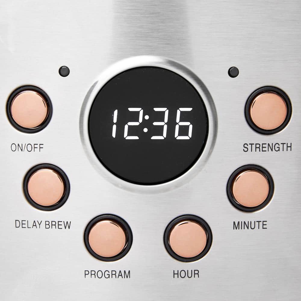 Haden 12-Cup Programmable Steel & Copper Drip Coffee Maker