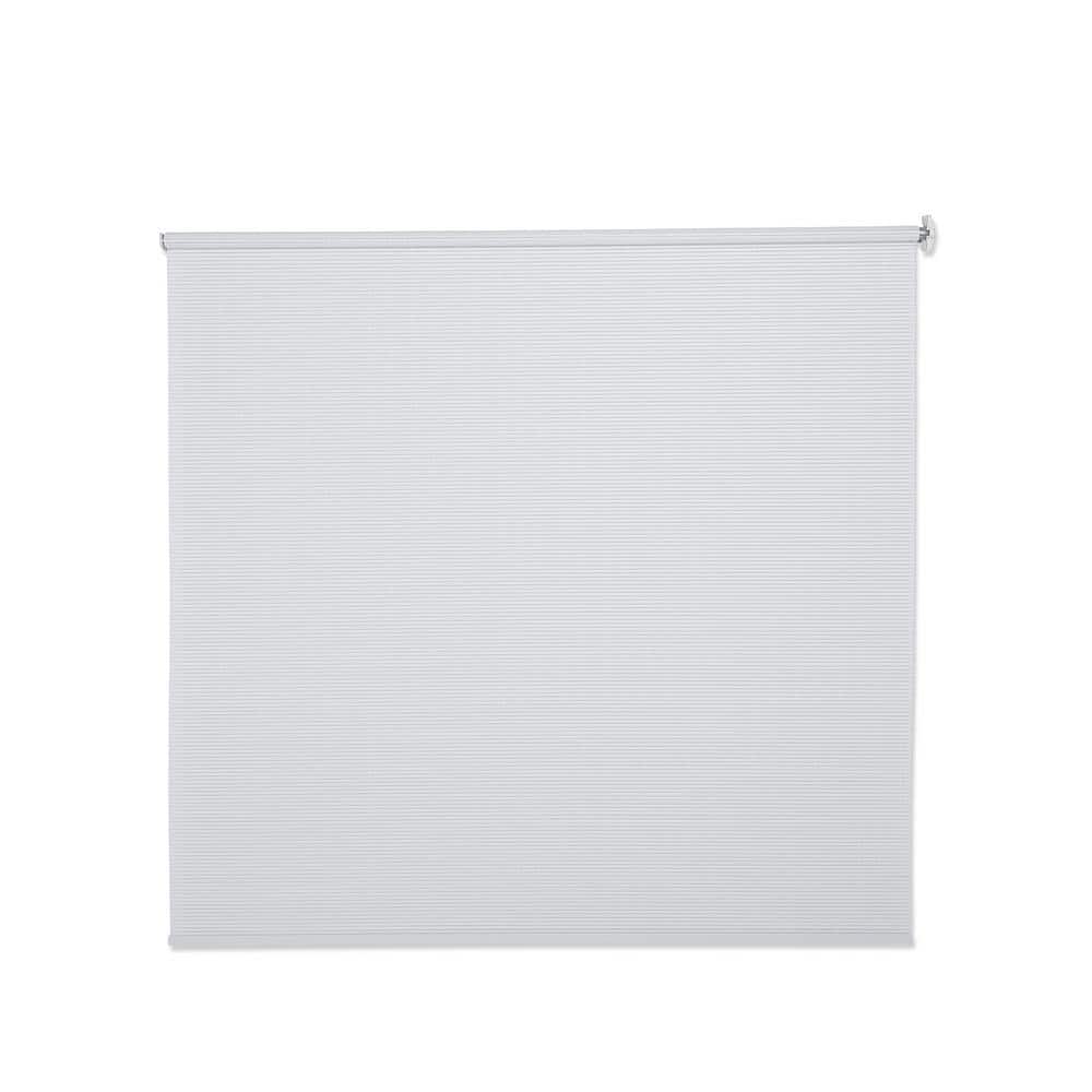 White Cordless Wheel-Operated Light Filtering PVC Exterior Shade 72 in. W x 72 in. L