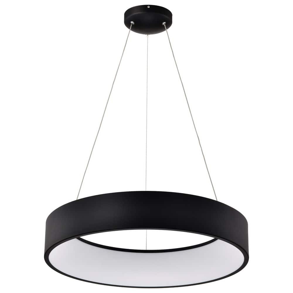 Orbit 30-Watt 1-Light Black Contemporary Integrated LED Pendant Light with Frost Acrylic Shade price history on PriceWatchPro