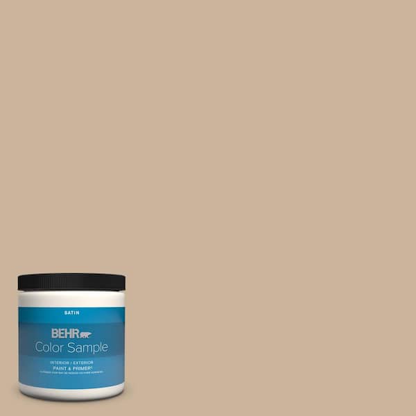 BEHR PREMIUM PLUS 8 oz. PPU407 Mushroom Bisque Satin Enamel Interior