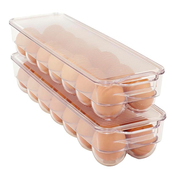 Wooden Egg Holder Countertop, 4 Egg Storage Trays Stackable for 40