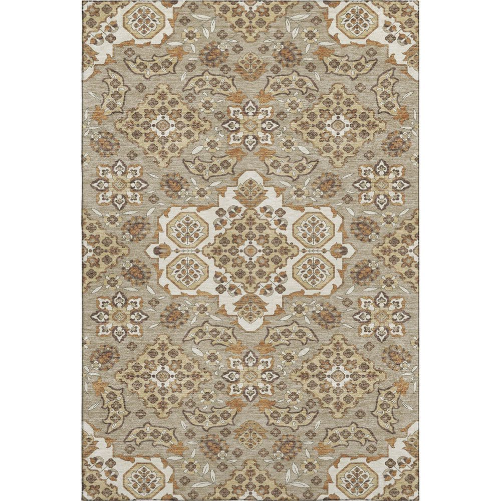 Mayfield Premium Machine Washable Abstract AMF1853 Taupe 5 ft. x 7 ft. 6 in. Area Rug price history on PriceWatchPro