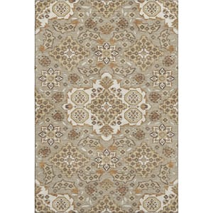 Mayfield Premium Machine Washable Abstract AMF1853 Taupe 9 ft. x 12 ft. Area Rug