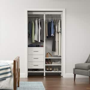 46.5 in. W White Adjustable Tower Wood Closet System with 3 Drawers and 7 Shelves